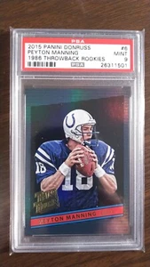 2015 Panini Donruss 1986 Throwback Rookies #6 Peyton Manning graded PSA 9 Pop 1 - Picture 1 of 1