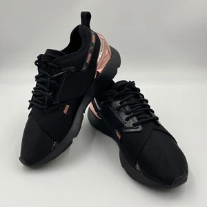 Zapatos para correr Puma Muse X-2 metálicos para mujer 7,5 negros oro rosa 370838 con cordones - Imagen 1 de 12