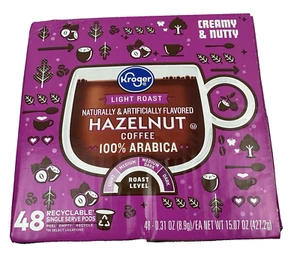 KROGER Hazelnut Coffee Light Roast 48 K-Cups - exp 12/2025 box damage - Picture 1 of 3