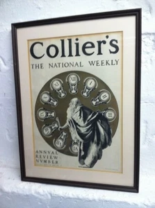 Maxfield Parrish Colliers Magazine Cover January 7,1905  "Annual Review Number" - Picture 1 of 5