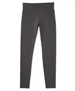 Justice Girls Leggings Gray 12/14 Full Length Elastic Waistband Stretch Logo - Picture 1 of 11