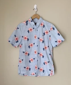 Vineyard Vines Men's Floral Print Whale Shirt Size Small Hawaiian Button Down - Picture 1 of 6