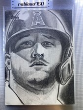 2022 Topps Baseball Mike Trout Sketch Card 1/1 Artist Juan Rosales Rare Card