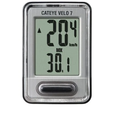 Cateye Velo 7 Wired Cycling Computer - Grey - One Size - Image 1 of 2