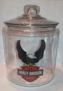 A HarleyDavidson Biker Eagle Glass Jar Counter - Picture 1 of 1
