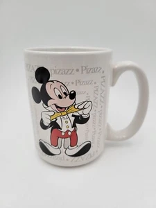 Disney Mickey Mouse Pizazz White Coffee Mug Tuxedo Bow Tie - Picture 1 of 6
