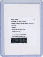 2023 PANINI CHRONICLES THE SAN DIEGO CHICKEN AMERICA'S PASTIME CHARACTERS AUTO