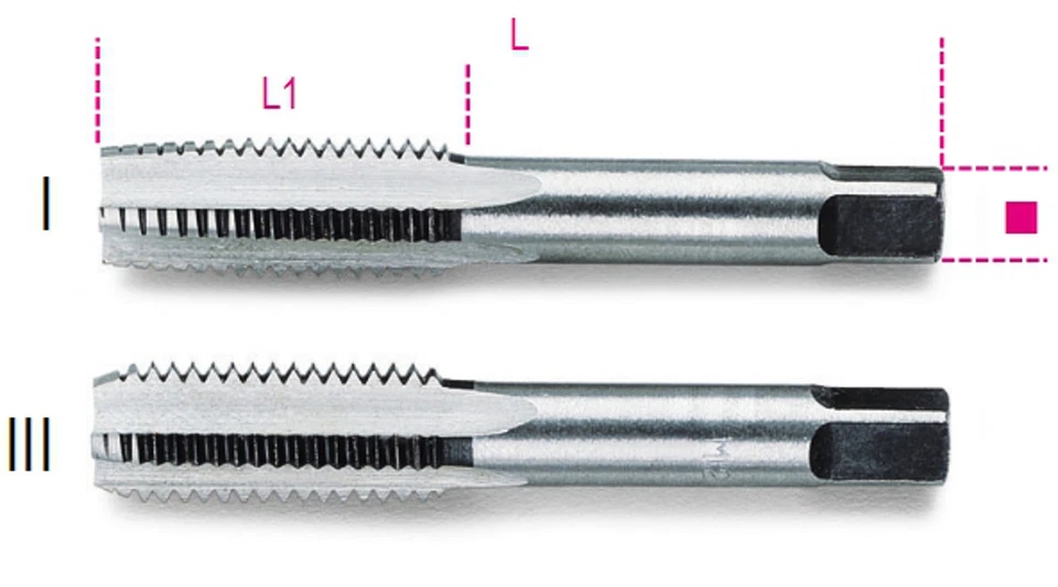 2 maschi a mano Beta Utensili 433 passo fine sgrossatore finitore acciaio cromo - Immagine 1 di 1