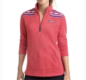 Vineyard Vines Whale Isle Shoulder Heathered Relaxed Curved Pullover Medium