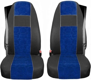 Scania R ab 2004 Passform Schonbezüge Autositzbezüge LKW Schwarz Blau 2 Gurte - Bild 1 von 5
