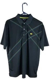 Bonita camisa polo de golf Masters Tech Augusta para hombre M a rayas negra - Imagen 1 de 5