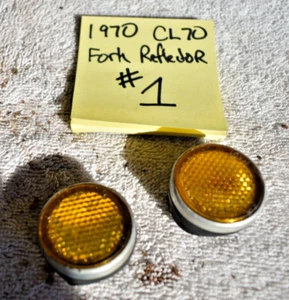1970 Honda CL70 Scrambler Front Fork REFLECTORS Amber/Orange (PAIR) #1 - Picture 1 of 11