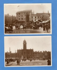 2 Town Hall Market Place War Memorial Derby RP pcs Ref V306 - Bild 1 von 2