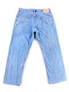 Levis 505 Regular Fit Straight Leg Stone Wash Jeans Mens Sz 36x30 ALTERED 36x29 - Picture 1 of 8