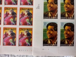Lot 4,1995-02 New USPS Stamps, Cinco de Mayo,Cesar Chavez 1927-1993, & Christmas - Picture 1 of 7