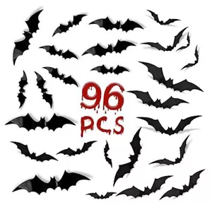 Halloween Decorations Clearance Bats 96 Pcs, Halloween Decorations Indoor Black - Picture 1 of 8
