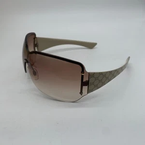 Gucci Sunglasses GG Rimless Shield Oversized Wrap brown Gradient Logo 1825/s Y2K - Picture 1 of 14