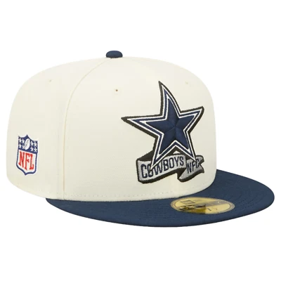 Бейсболка Dallas Cowboys New Era 59FIF кремовая и темно-синяя 2022 с боковой линией размер 7 1/2 - Изображение 1 из 4