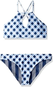 Splendid 241440 Girls High Neck Bikini Top and Retro Bottom Swimwear Set Size 8 - Picture 1 of 3