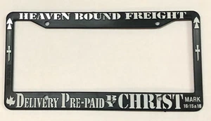 Black 3D License Plate Frame Heaven Bound Auto Accessory - Picture 1 of 1