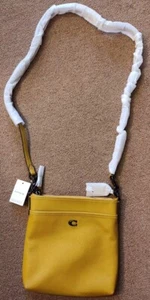 Coach Bag CC526 Gold Cross Grain Leather Crossbody Bag Women's Original Tag - Picture 1 of 13