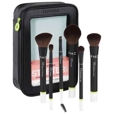 Conjunto de pincéis Sephora Collection The Starter para maquiagem completa de rosto e olhos, novo (6 peças) - Imagem 1 de 3