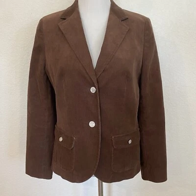 Blazer Brooks Brothers Mujer Talla 10 Pana Chaqueta Marrón Abrigo Carrera Country Foto 1 de 4