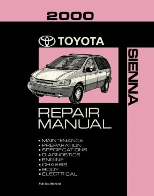 Toyota Sienna 2000 taller manual de reparación libro motor transmisión OEM Foto 1 de 4