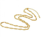 Ladies 22K Yellow Gold Plated Adjustable Twisting Chain Link 3Mm Necklace