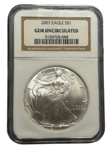NGC 2007 Gem Uncirculated American Silver Eagle S$1 3120728-088 - Picture 1 of 2