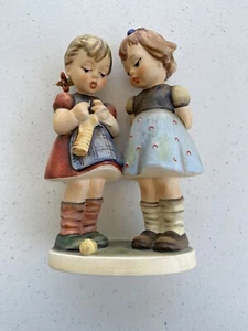 Vintage Hummel KNITTING LESSON Figurine Girls Friends - Picture 1 of 10