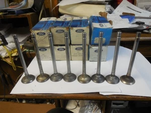 NEW OEM FORD 352 360 390 FE EXHAUST VALVES SET OF 8 1961 - 1976 MUSTANG GALAXIE - Picture 1 of 5