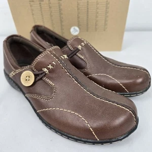 Clarks Bendables Damen Gr. 6,5 m braune Leder Klettverschluss Mary Jane Schuhe 34870 - Bild 1 von 9