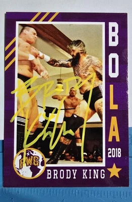 Autografiado Brody King 2018 PWG BOLA Rookie RC Walter/Gunther Foto 1 de 2