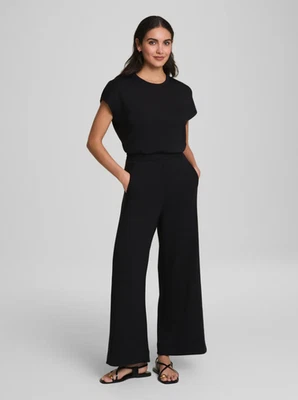 [GOOD PRICE] SPANX AirEssentials® Cap Sleeve Cinched Jumpsuit, Very Black - Image 1 of 4