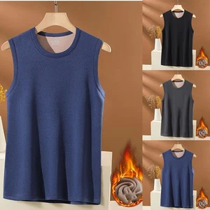 Men Sleeveless Thermal Vest Warm Thickened Tank Top Winter Underwear Base Layer - Picture 1 of 18