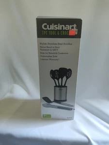 Cuisinart 7pc Kitchen Utensil Tools Set with Storage Crock, Black - Picture 1 of 4