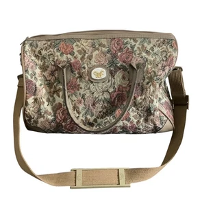 Bolso de Lona de Viaje Vintage Diane Von Furstenberg Tapiz Floral Correa Ajustable - Imagen 1 de 8