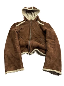 VTG STREETWEAR IF WAS SIX NINE TYPE CROPPED Fishbone FUR JACKET - Picture 1 of 8