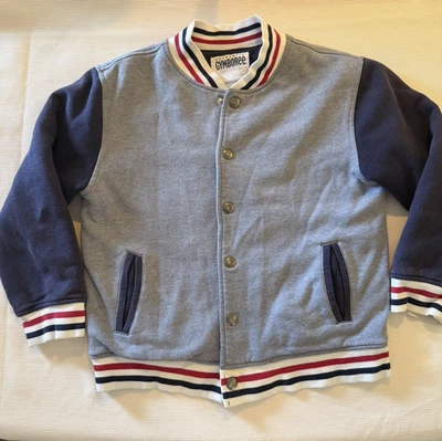 Chaqueta de Béisbol Gymboree Niños Talla L (10-12) Gris Cuello Banda Forrada Retro Foto 1 de 4