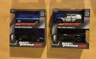 Jada Die Cast 1:32 Fast & Furious Legacy Seires Twin Pack 4 Car Set Jeep/Dodge - Image 1 of 4