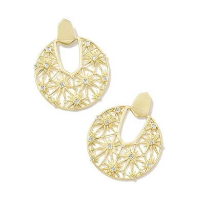 Kendra Scott Nova Statement Earrings - Gold NWT - Image 1 of 4