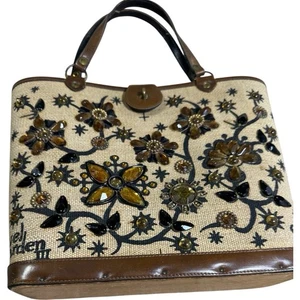Enid Collins Jewel Garden III 3 Handbag, Purse. MCM Browns And Golds See Photos - Picture 1 of 14