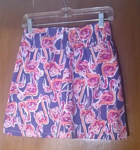 Barbara Erickson PreppyFlamingo Print Stretch Cotton A-Line Golf Skort/Skirt 2 - Bild 1 von 10