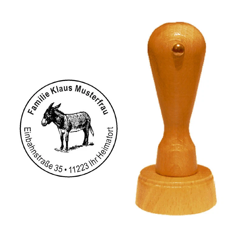 DEKOLANDO Stempel « ESEL » Adressenstempel Motivstempel Maultier