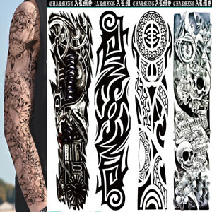 1/5 Pcs US man women Temporary Arm Body Art Sticker Waterproof Tattoo Sleeve 