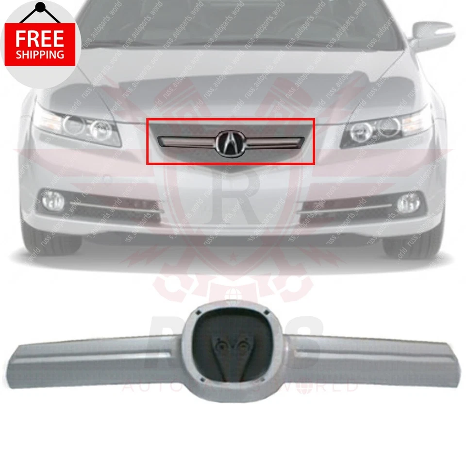 New Front Grille Molding Primed Silver/Gray Fits 2007-2008 Acura TL AC1210112 Foto 1 de 4
