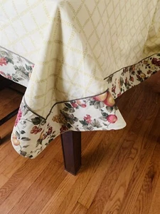 Waverly Yellow Cotton Tablecloth French Country 57X78 Lined Fruit Border 4.5" - Picture 1 of 7