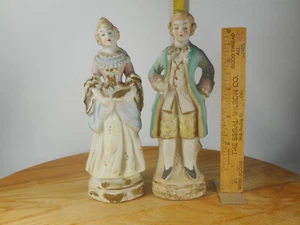 Viktorianische Porzellanfiguren für Männer & Frauen hergestellt im besetzten Japan 7" - Bild 1 von 10