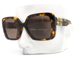 Miu Miu SMU 10Y VAU-06B Sunglasses Honey Brown Crystal Havana w/Gold Logo w/case - Imagen 1 de 9
